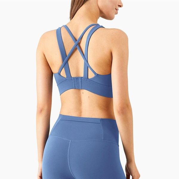 

fitness sports tight yoga vest workout beauty bra running push up crop high-strength fixed chest pad buckle gym clothing outfit