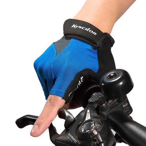 

half finger cycling gloves nylon anti-slip anti-sweat breathable anti- sports mtb road mountain bike bicycle glove, Black