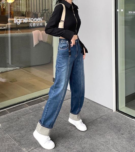 

women's pants & capris mq 2021 jeans, Black;white