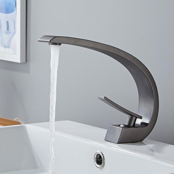 

bathroom sink faucets basin faucet gun grey mixer tap black/gold wash single hole and cold waterfall fauce