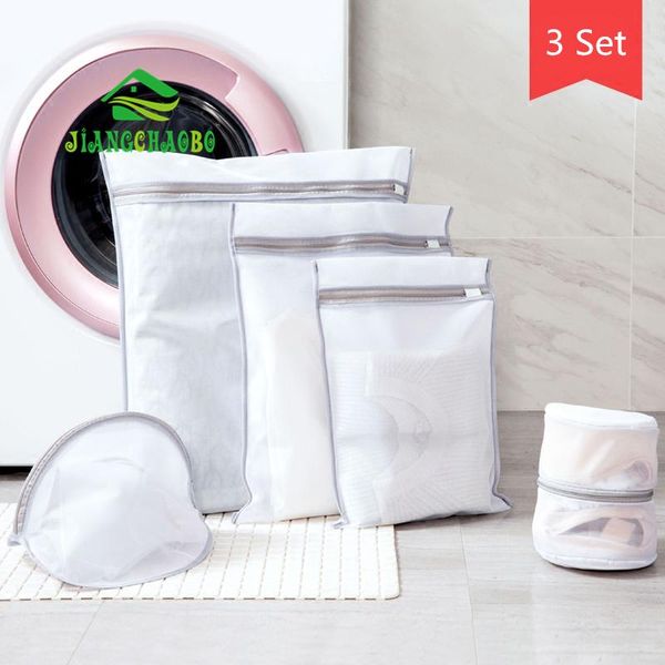 

jiangchaobo mesh laundry bags for washing machine travel clothes storage net zip bag wash bra stocking and underwear