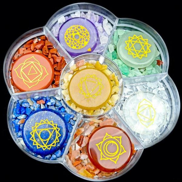

other event & party supplies natural crystal agate gemstone beads seven chakra power stone set round crushed yoga healing