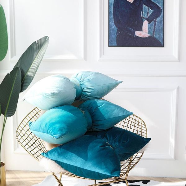 

pillow velvet bowknot cute throw 45x60cm bedside homestay chair cushion car back lumbar soft decor