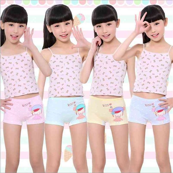 Moda meninas cueca calcinha de algodão para menina de alta qualidade desenhos animados coelho boxer crianças crianças cuecas 4 pcs 210622