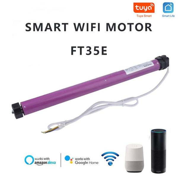 

smart home control tuya life wifi tubular motor 110v motorized rolling blinds biulted -in receiver work with alexa,googlehome