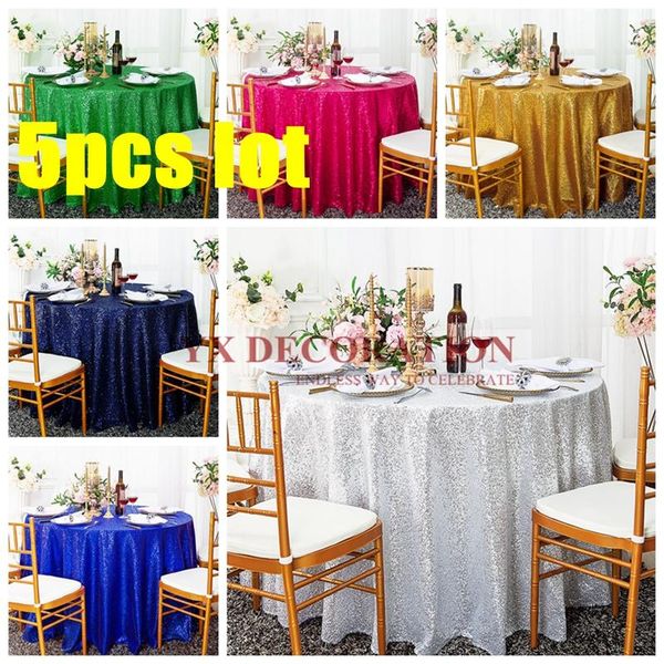 

table cloth 5pcs lot round sequin tablecloth shiny for banquet wedding christmas event decoration