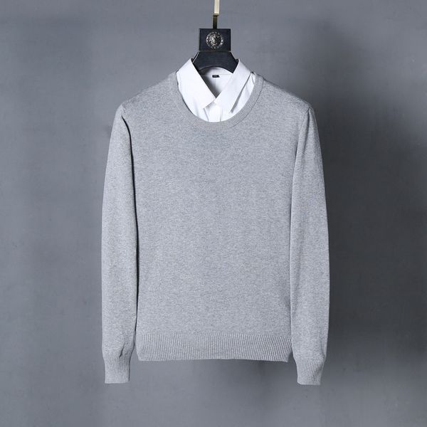 Marca Clássico Mens Roupas Peito Carta Sweater Moda Casual Outono Inverno Hoodie Pullover Homens Mulheres Da Tripulação Pescoço Black Blue Branco Cinza