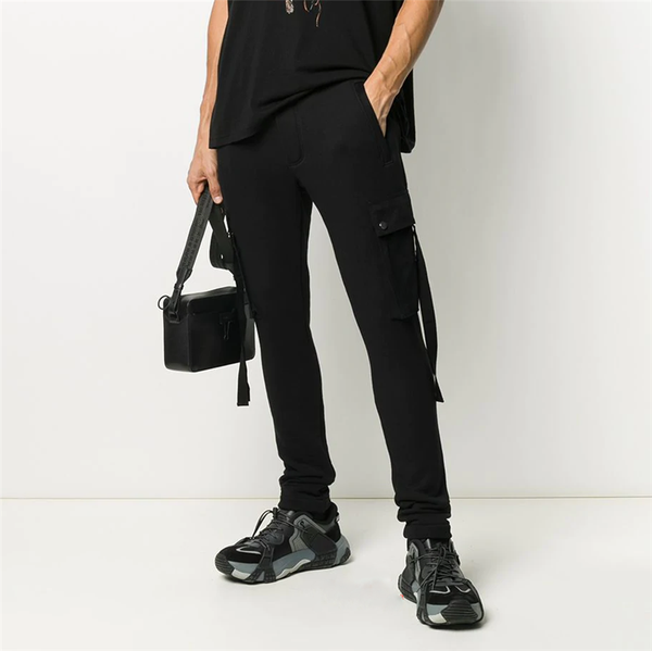 

men's pants casual nine point youth korean version trend autumn leggings slim fit and versatile small trousers ruffian, Black