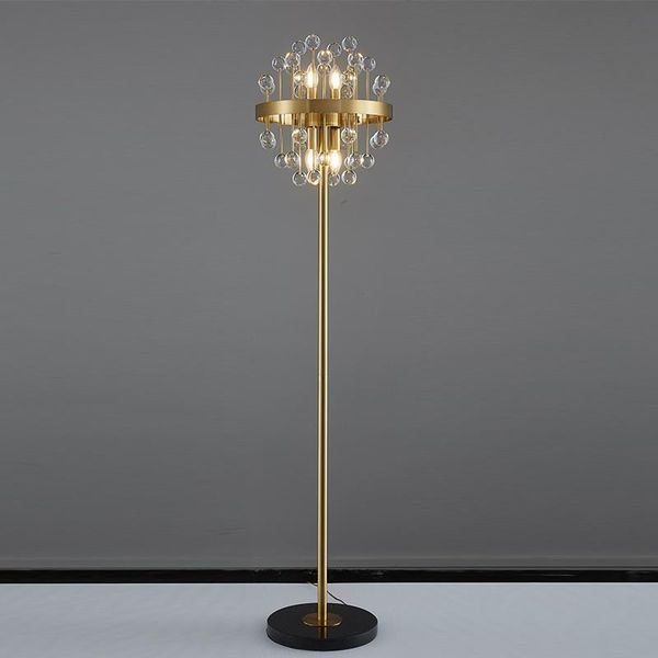 

floor lamps led e14 postmodern marble base clear crystal ball iron golden for living room elegant design bedroom art decor light