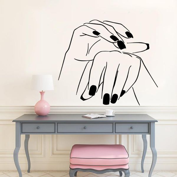 

wall stickers removable nail salon pvc for beauty background art decal sticker wallpaper