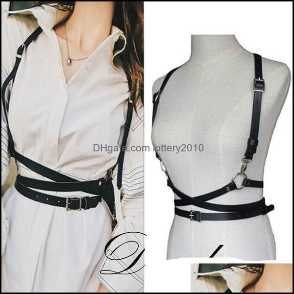 

& aessories fashion aessoriesharajuku garters faux leather women body bondage cage scpting harness waist belt straps suspenders one-pie, Black;brown