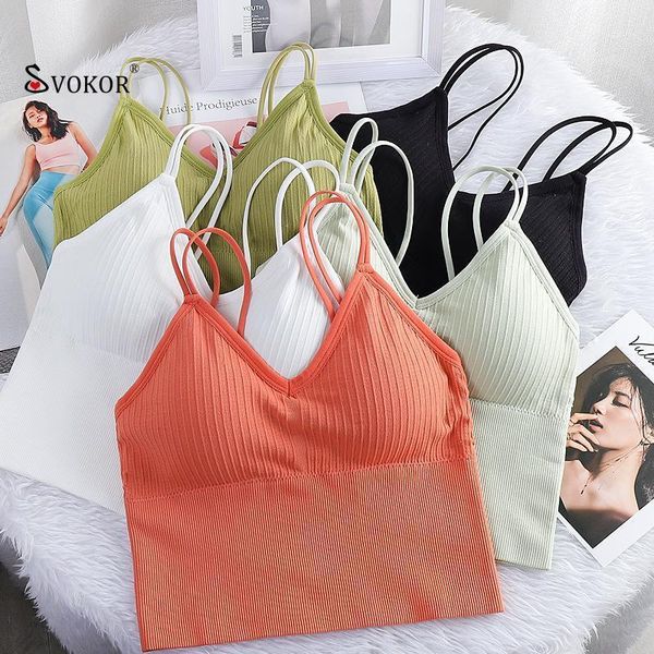 

women crop seamless sports bra double shoulder strap wireless camisole underwear female tank bustiers & corsets, Black;white