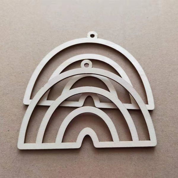 

laser cut party favor wood rainbow unfinished hanging room decoration reliable diy kids game toys or earring