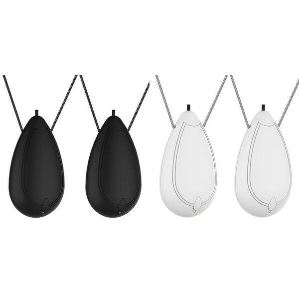 

air purifiers 4 pcs personal wearable mini 200mah battery negative ion necklace hanging neck purifier, 2 black & white