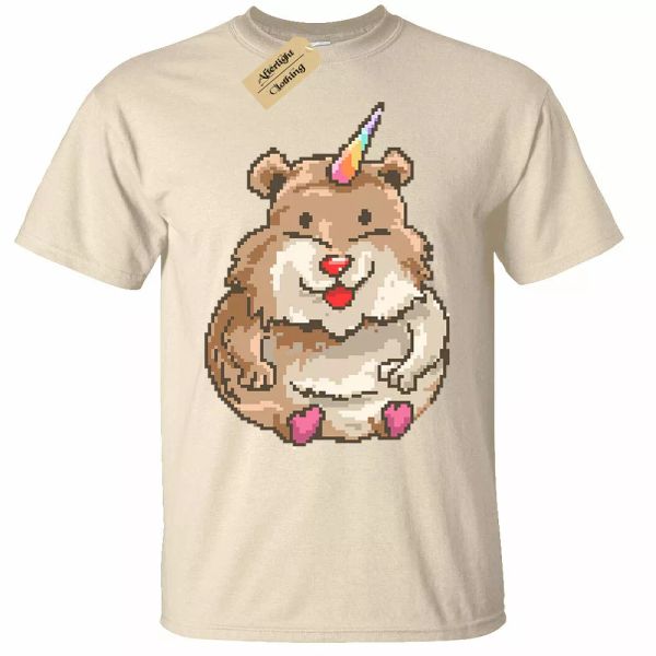 

Hamster unicorn t shirt man, White;black
