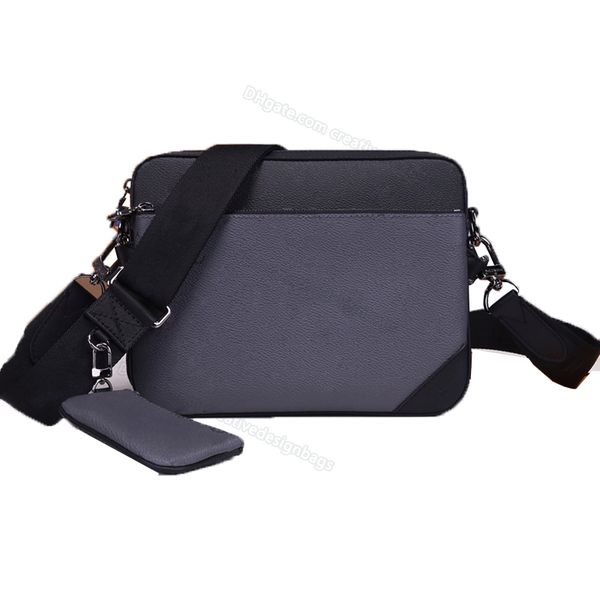 10A L Bag Messenger-Taschen für Herren Dreiteiliger Anzug TRIO-Tasche Eclipse Reverse Canvas modische silberne Metallverzierung einzelner Schulterriemen Geldbörse Clutch 69443 L088