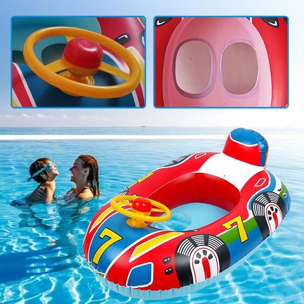 

pool & accessories inflatable kids water float ring with handle, safe material and soft seat piscine accessoire