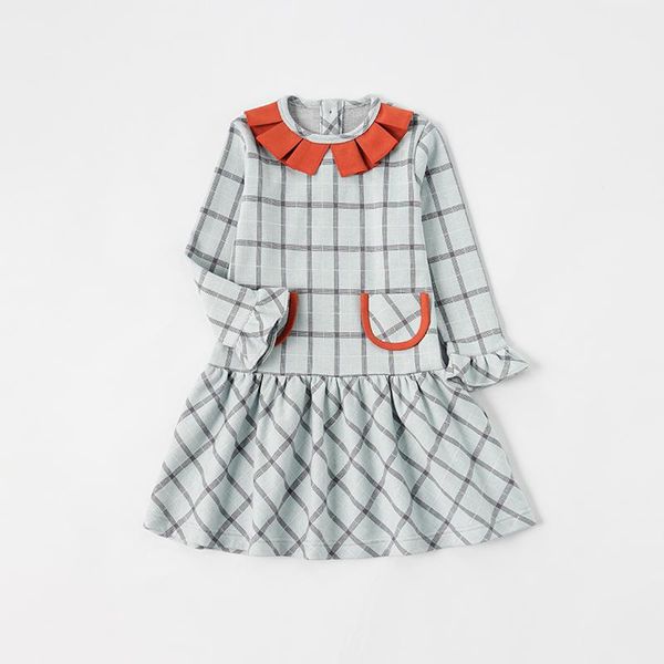 

girl's dresses 2021 spring autumn baby girls cotton plaid dress ruffled casual girl for children kids costume outfits, Red;yellow