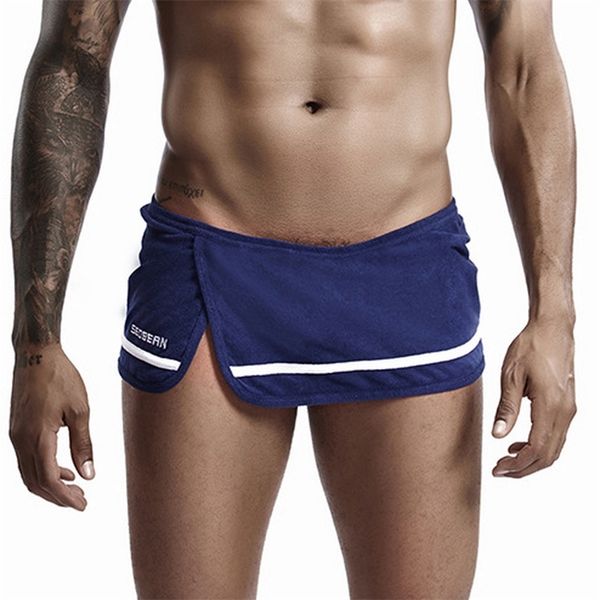 

men casual shorts bugle pouch boxer shorts sports gym jogging training pants quick dry shorts sleep bottoms beachwear plus size 210720, White;black