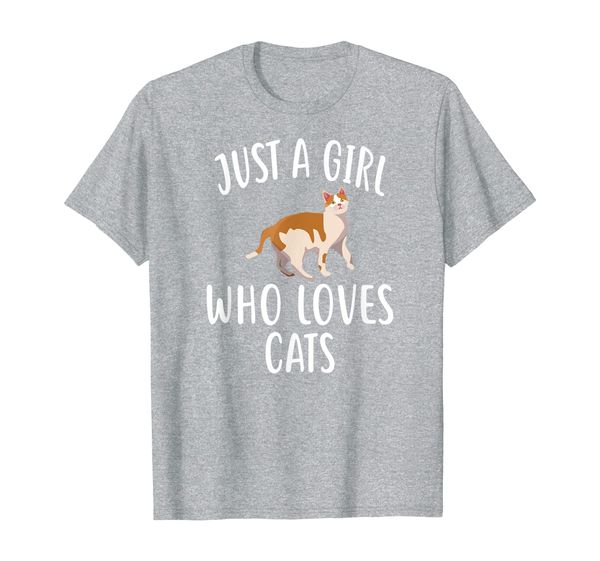 

just a girl who loves cats t-shirt funny cat t-shirt, White;black