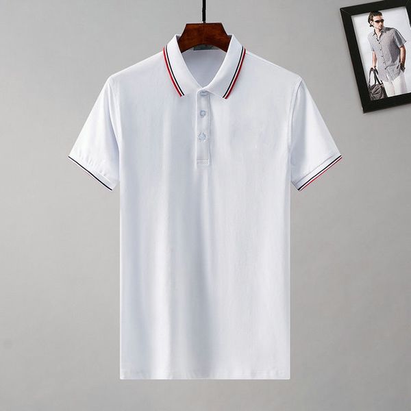 

2021 business casual polo t-shirt men's cuff stripe slim society fashion play shirt multi-color size m-3xl#hsc38, White;black