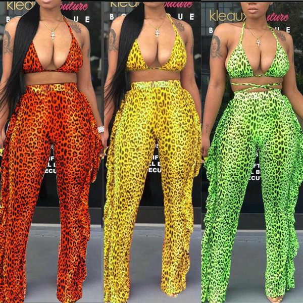 

summer beach pants covers ladies fashion ruffles leopard long swimsuit beachwear women's swimwear, White;black