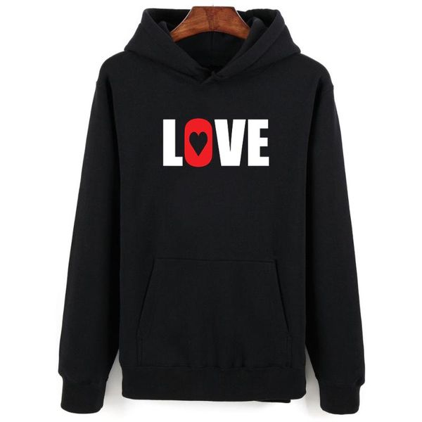 

men's hoodies & sweatshirts love men women lovers hoodie kids and family parent-child outfit hoody loves autumn winter hooded, Black