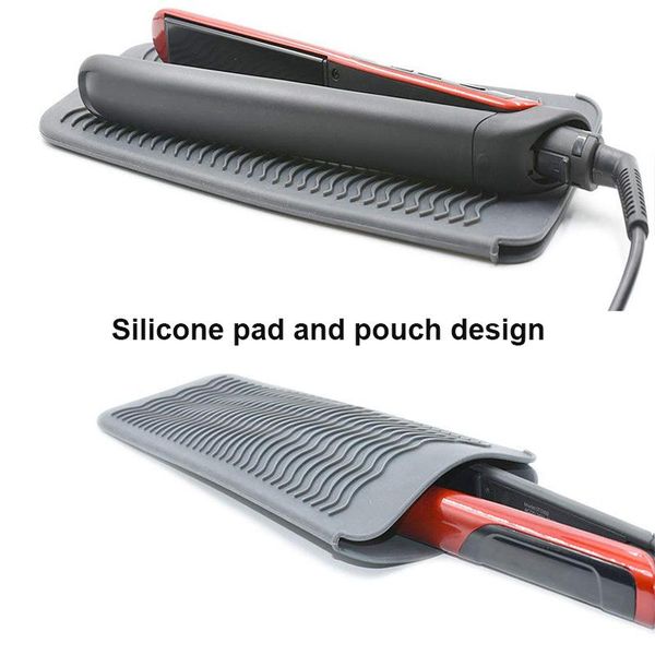 

storage bags woman travel hair straightener bag silicone iron heat-resistant pad portable reduce deskdamage