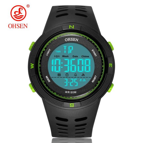 

wristwatches digital men military sport watch reloj hombre green 50m diver silicone bracelet waterproof led male clocks gift, Slivery;brown