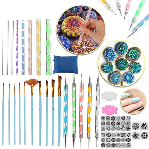 70 шт. Mandala Dotting Tools Набор рок-живопись набор ногтей