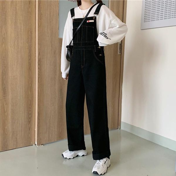 

women's jeans female han edition loose early in the spring of 2021 high students show thin waist straight wide-legged pants, Blue