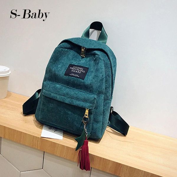 

backpack casual women shoulder bags candy colour corduroy school bag for teenage girls mochilas female#y3