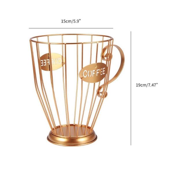 

storage baskets 1pc coffee basket black/ golden pod organizer cup holder