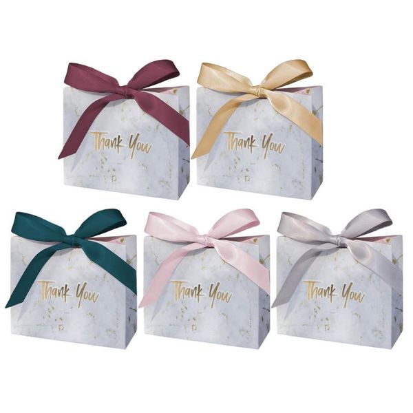 Weihnachtsdekorationen Mini-graue Marmor-Geschenk-Tasche-Box für Party-Baby-Dusche-Papier-Schokoladenboxen-Paket / Hochzeit Gefallen Süßigkeiten