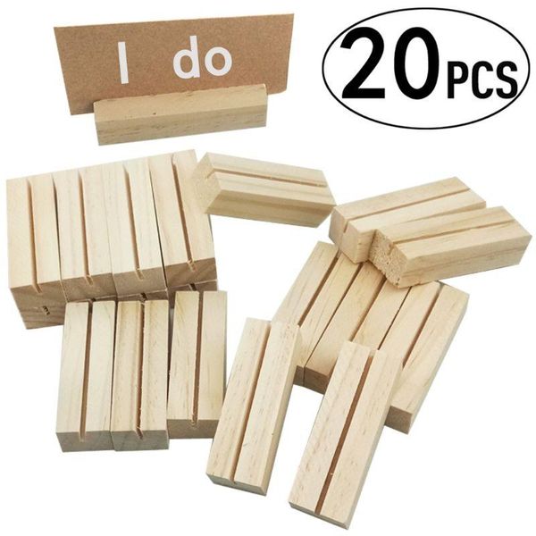 

party decoration 20pcs natural wood name memo clips po holder clamp business card stand deskmessage organizer