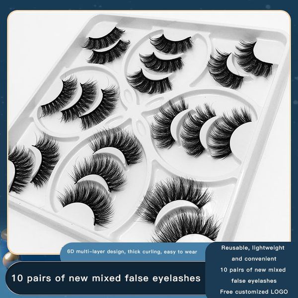 

false eyelashes 10 pairs of 3d natural thick repeated use convenient makeup exaggerated fashion tools