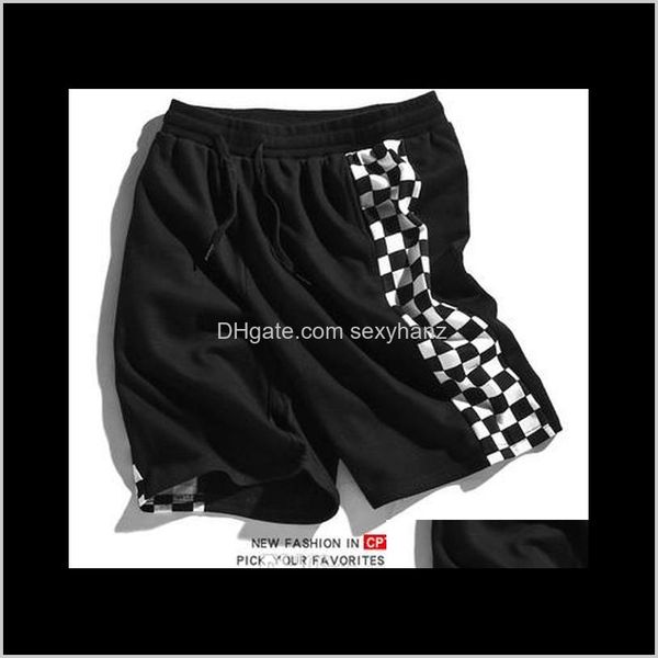 Abbigliamento da uomo Abbigliamento Drop Delivery 2021 Uomo Donna Nero Bianco Dstring Plaid Pantaloncini Ragazzo Ragazza Moda Cotone Casual Hip Hop a quadri Uibqy