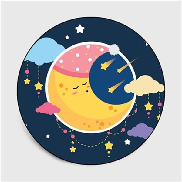 

carpets cartoon animals moon pattern round carpet chair floor mat soft for living room anti-slip rug kids bedroom decor