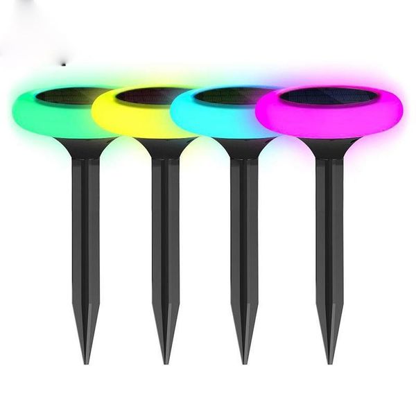 

solar lawn light 8 colors changeable led ip65 waterproof landscape for garden yard driveway lamps