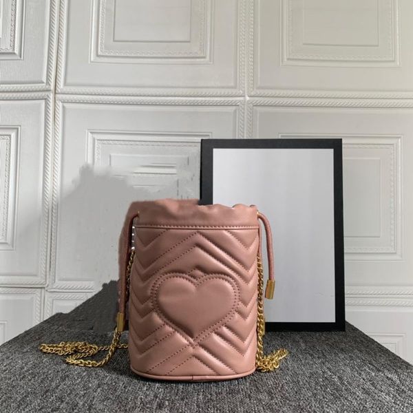 

evening bags luxury women handbag real leather fashion female messenger heart-shaped suture bag chains shoulder marmont