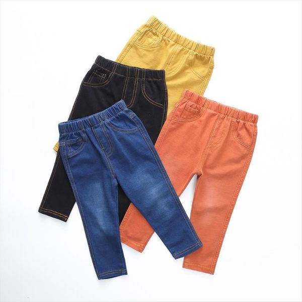 

1 6y children jeans boys denim trousers baby girls casual pants kids clothing spring leggings 1017 01, Blue