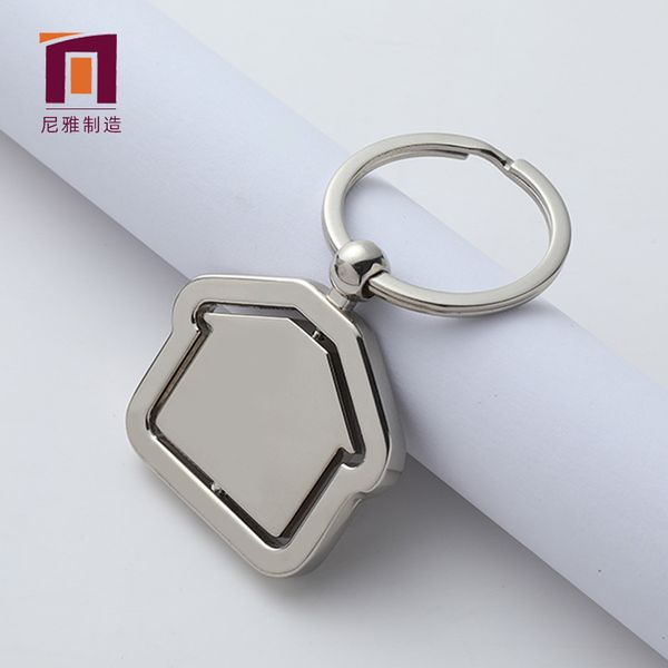 

factory metal shape ring house revolving key chain