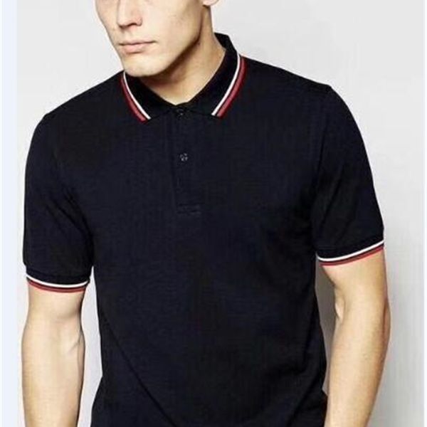 

factorysvzp casual shirts fashion polo men lapel 100% solid cotton classic polos 2019 leisure t-shirt tees tsh, White;black