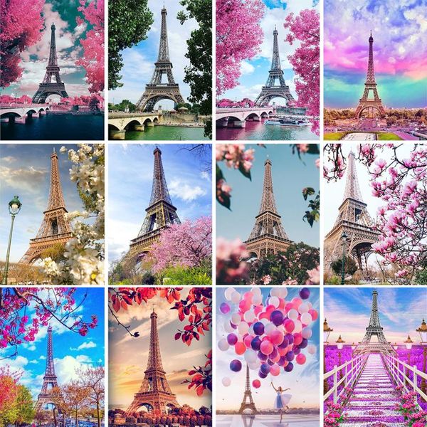 

diamond painting 5d diy landscape rhinestone picture paris eiffel tower embroidery mosaic art gift home decoration kit