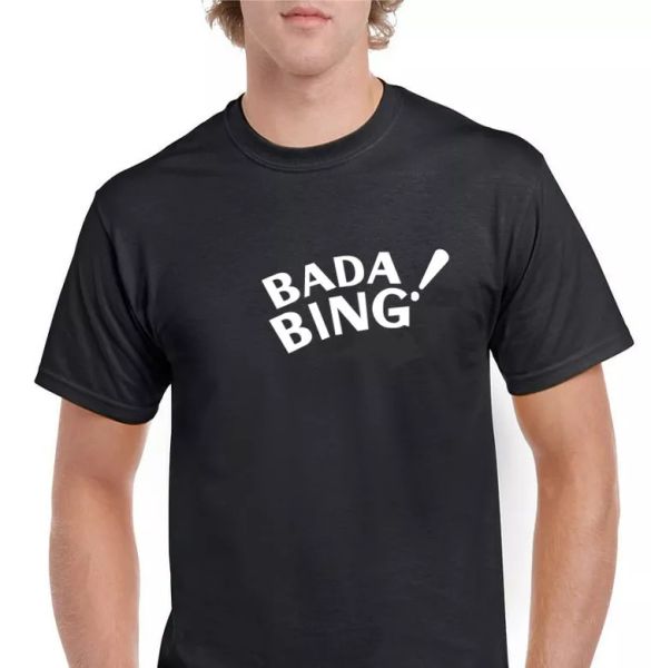 

bada bing tee shirt strip club sopranos mafia black white cotton t-shirt s-5xl, White;black