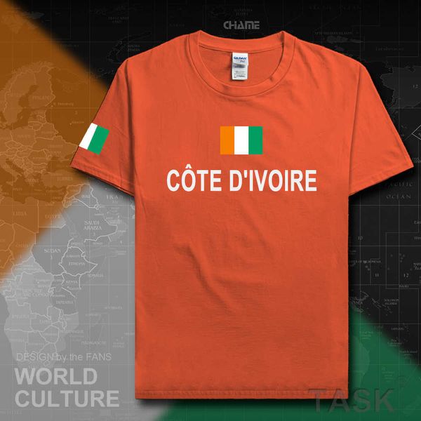 Cote d'Ivoire, Elfenbeinküste, Herren-T-Shirt, Mode-Trikot, Nation-Team, Baumwoll-T-Shirt, Kleidung, Sport-T-Shirt, CIV Ivorian Ivoirian X0621