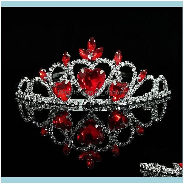 

jewelry jewelryeuropean and american bridal crown headdress girl red peach heart headband aessories factory outlet hair clips & barrettes dr, Golden;silver