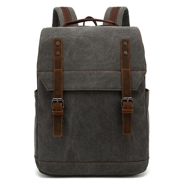 

backpack canvas large capacity travel computer bag retro men's