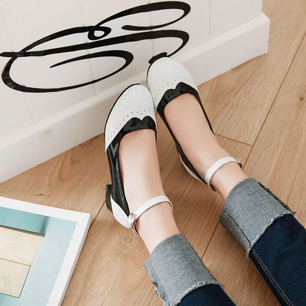 

dress shoes big size ladies high heels women woman pumps one-word buckle and single shoe, Black