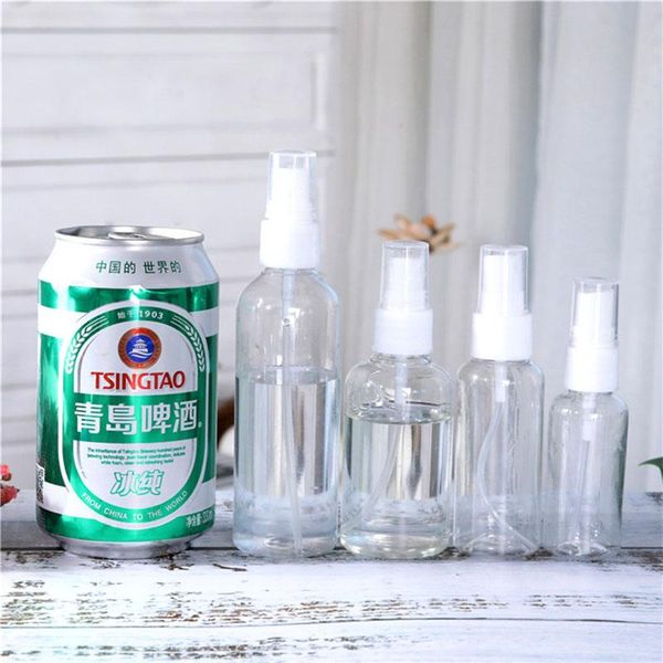 

pc 100/50/30ml portable refillable essential oil atomizer transparent empty plastic spray bottle makeup liquid sprayer bottles storage & jar